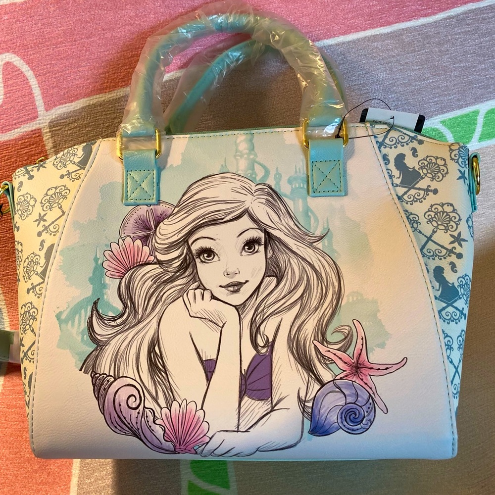 Disney Loungefly Little Mermaid Ariel Watercolor Satchel - Picture 12 of 13